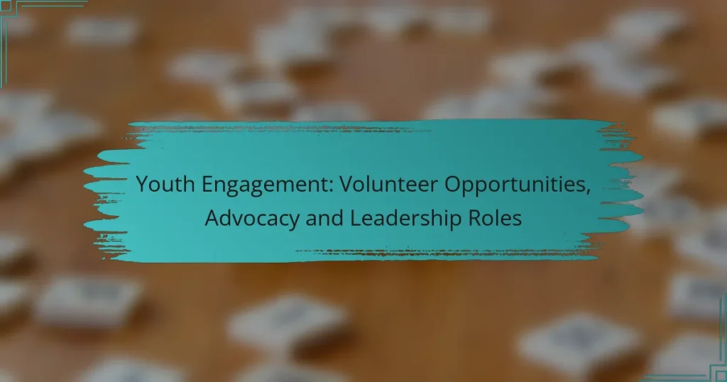 Youth Engagement: Volunteer Opportunities, Advocacy and Leadership Roles