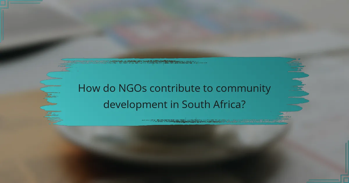 How do NGOs contribute to community development in South Africa?