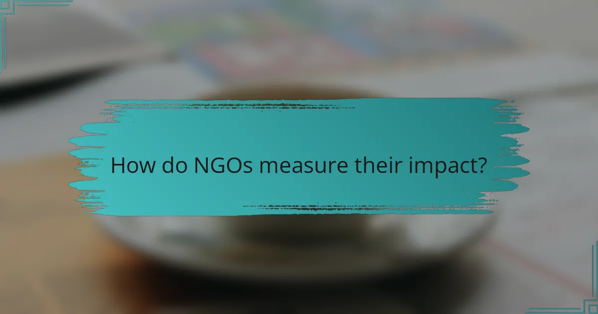 How do NGOs measure their impact?