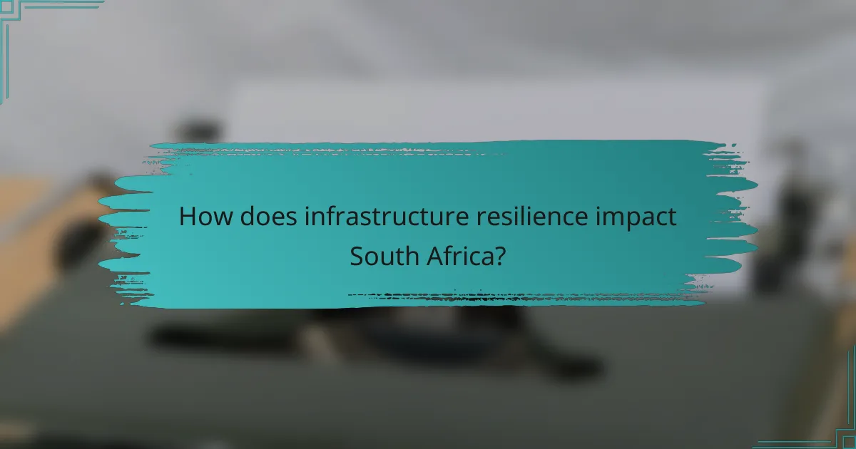 How does infrastructure resilience impact South Africa?