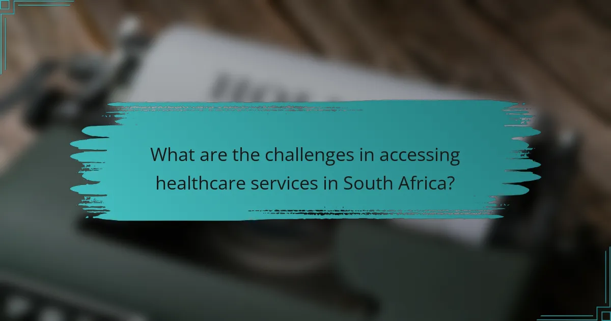What are the challenges in accessing healthcare services in South Africa?