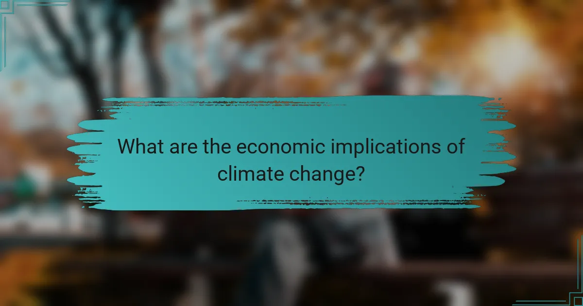 What are the economic implications of climate change?