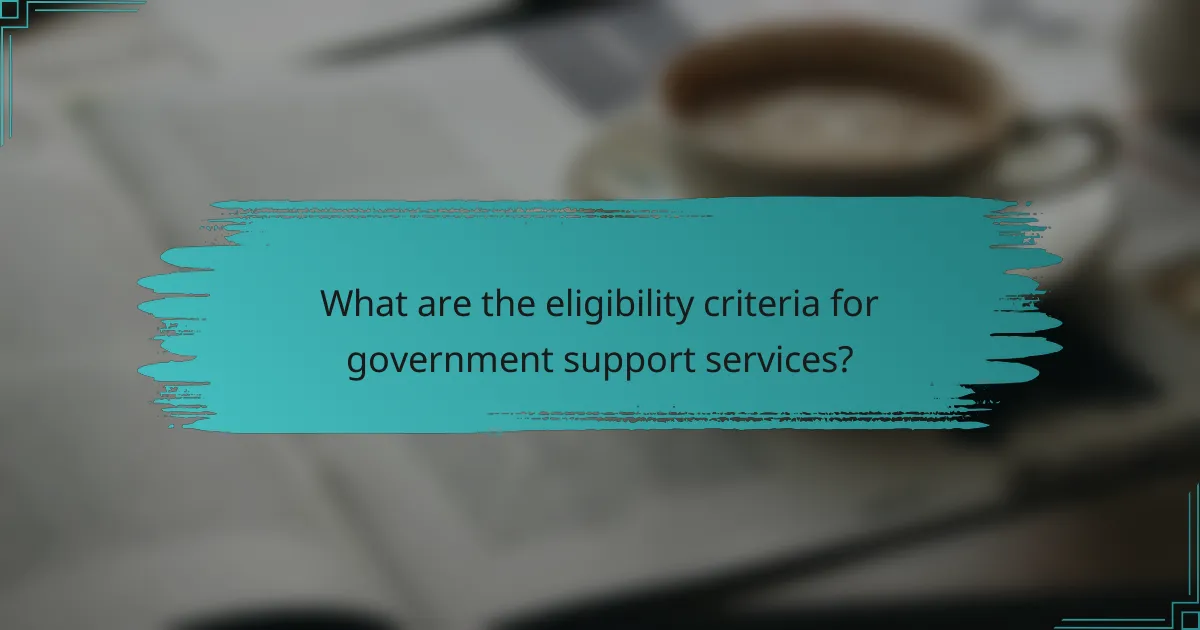 What are the eligibility criteria for government support services?