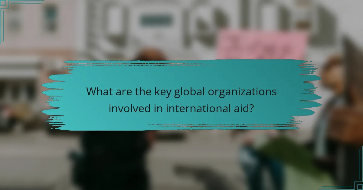 What are the key global organizations involved in international aid?
