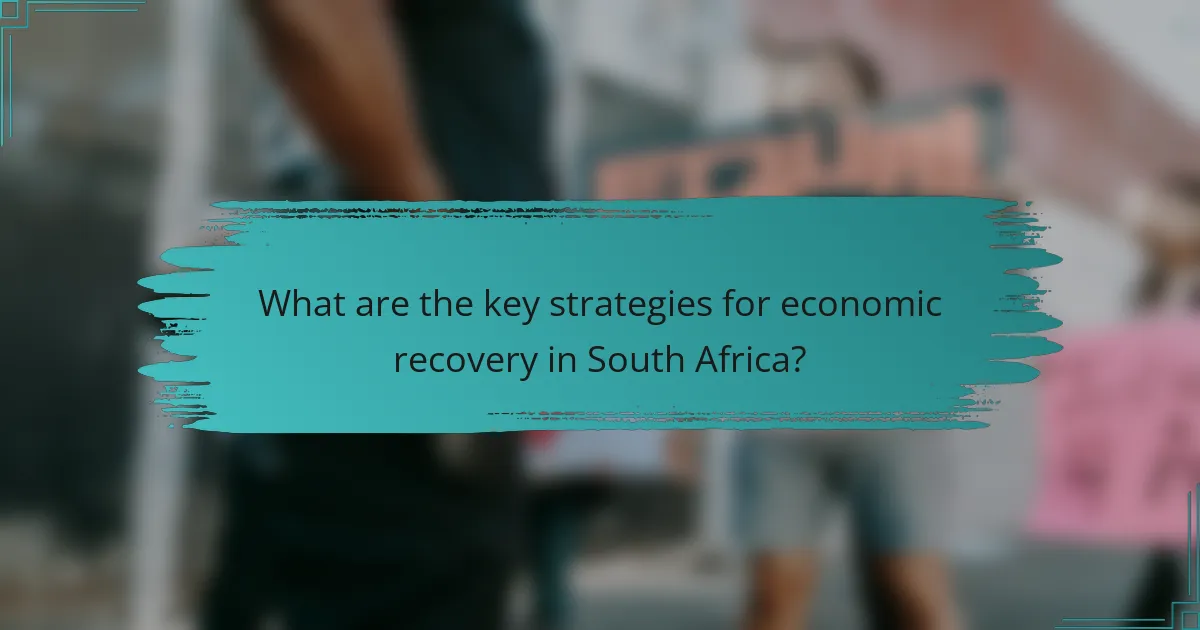 What are the key strategies for economic recovery in South Africa?