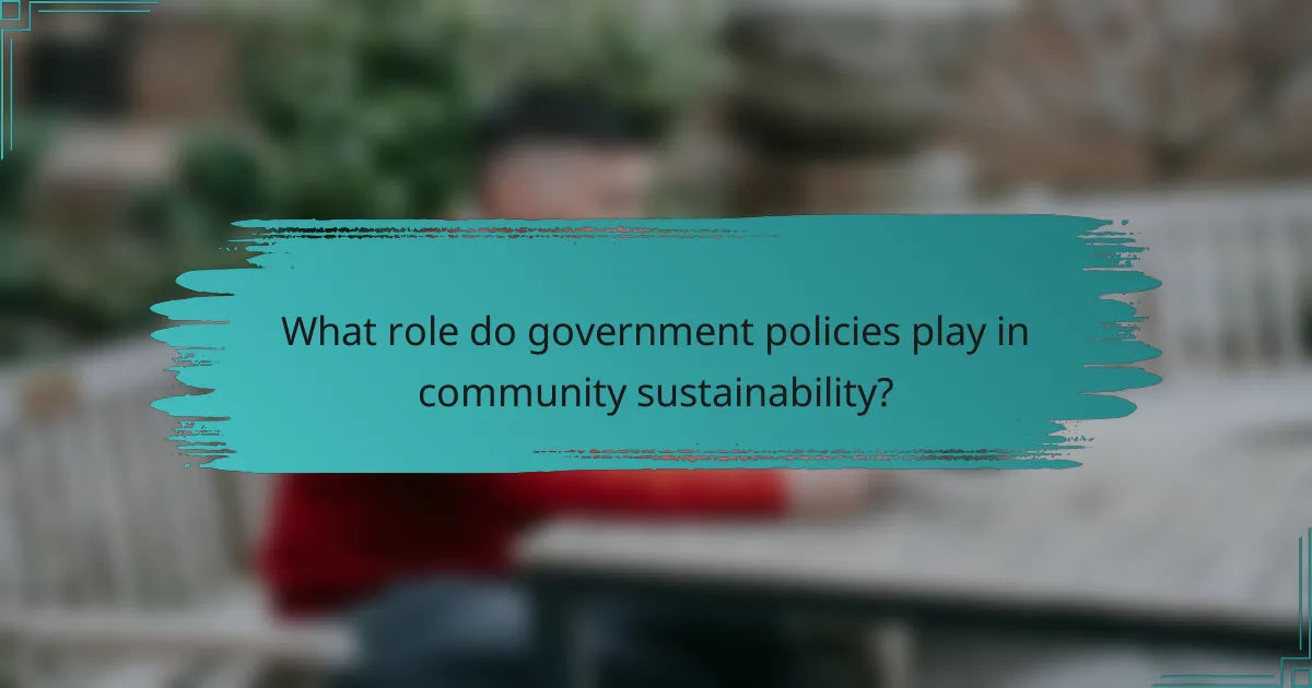 What role do government policies play in community sustainability?